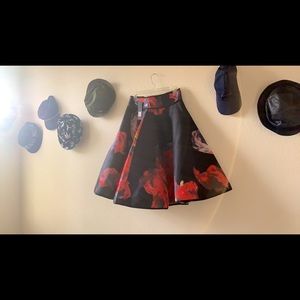 COPY - BEULAH STYLE Floral Print Polyester Skirt